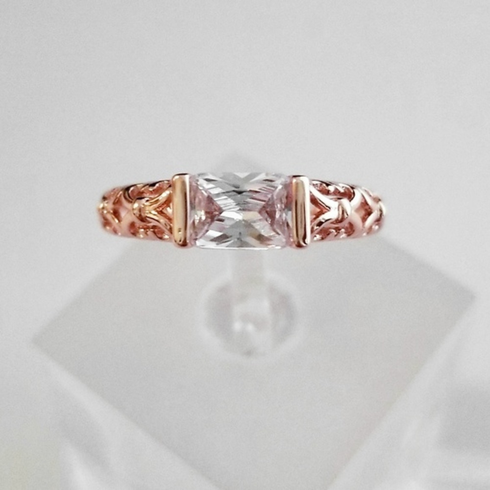 18k Rose Gold Horizontal Filigree Band